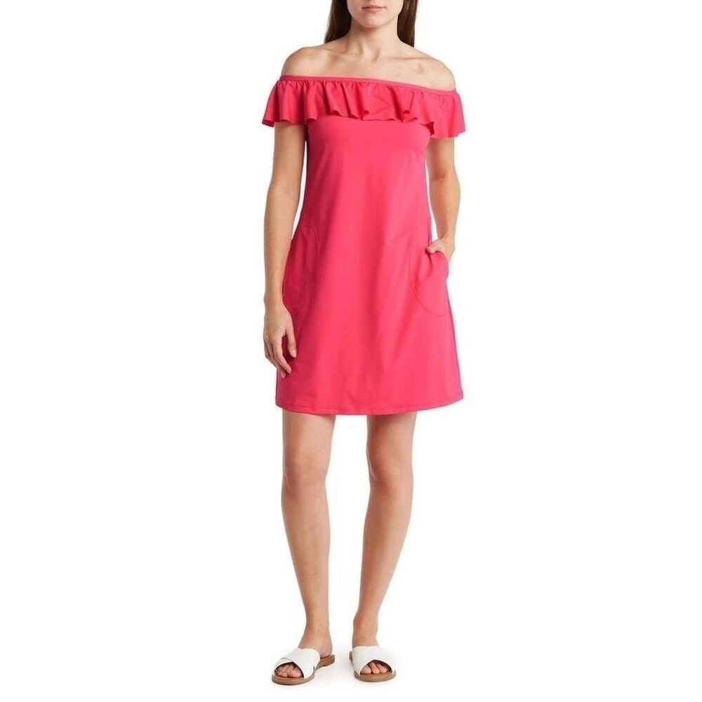 New Tommy Bahama Women's Off the Shoulder Spa Cover-Up Dress Size S - Picture 2 of 8
